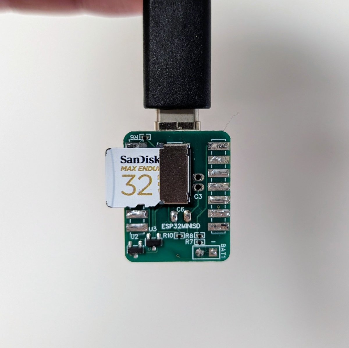 ESP32 MicroSD card Back View
