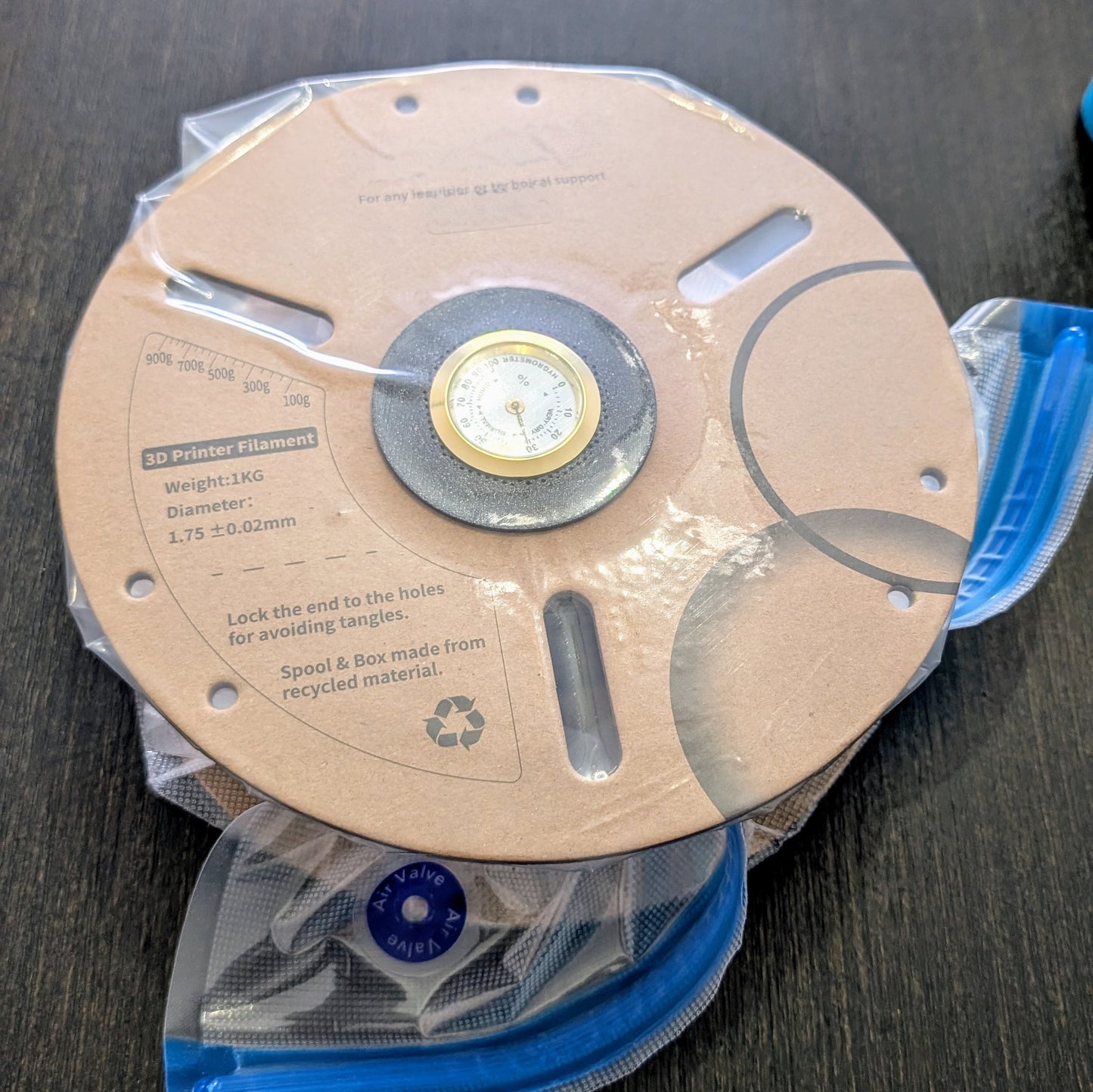 3D Printer Filament Spool Silica Container – Fits 1kg & 5kg Spools w/ Hygrometer Option