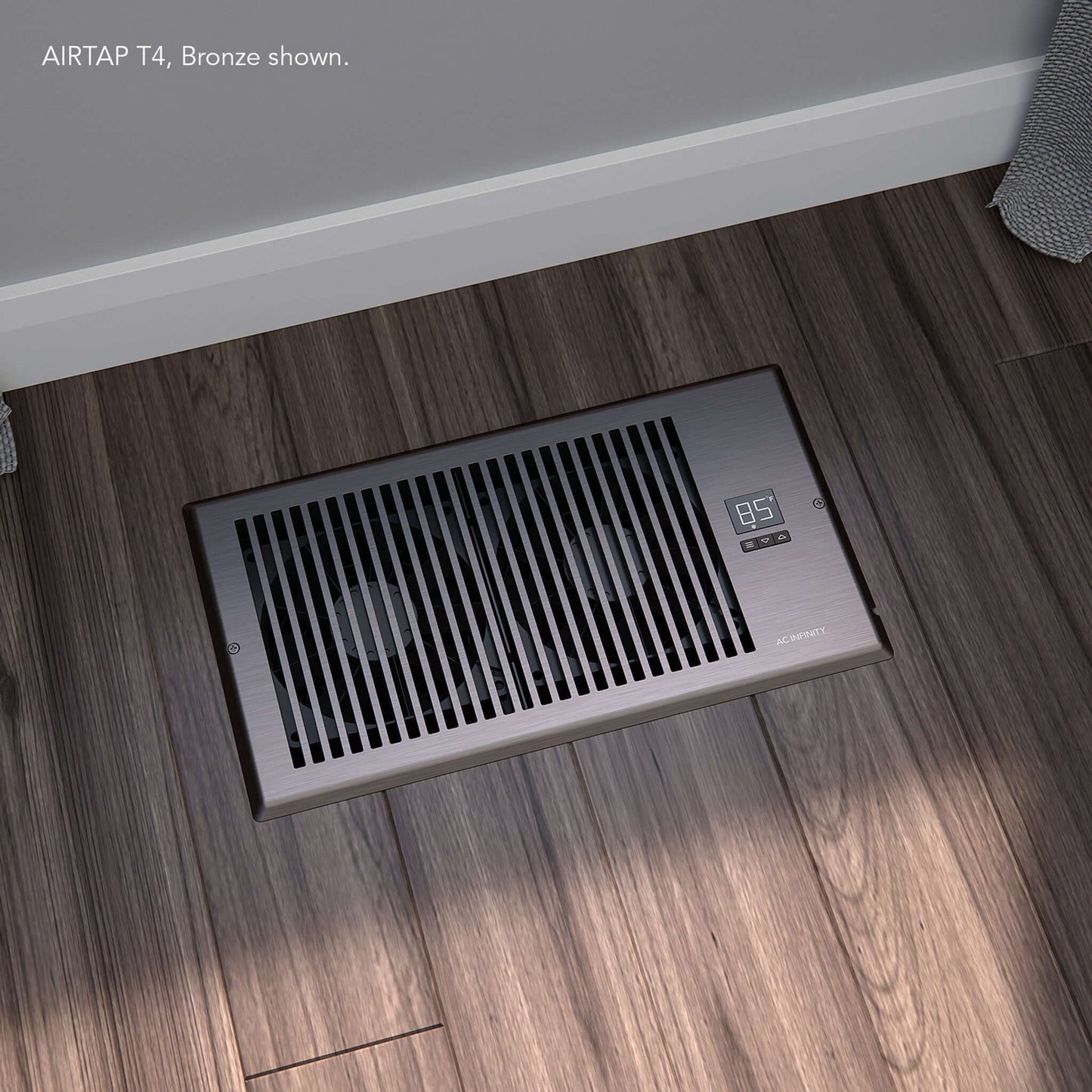 AC Infinity AIRTAP T6, Quiet Register Booster Fan System, Bronze, for 6" x 12" Registers