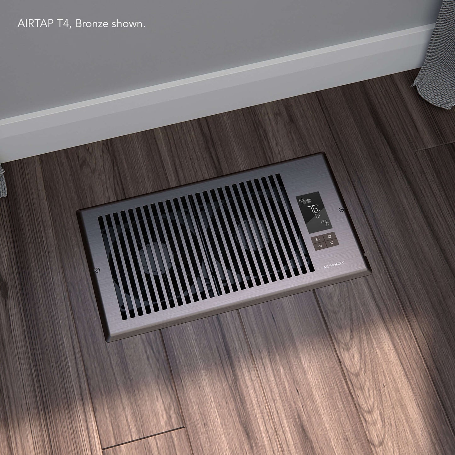 AC Infinity AIRTAP T6, Quiet Register Booster Fan System, Bronze, for 6" x 10" Registers