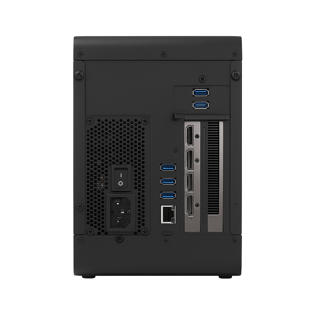 PowerColor Gaming Station eGPU Enclosure w/ MSI Vega 56 OC 8GB – TB3 Cable, Power Cable, Custom USB Mount