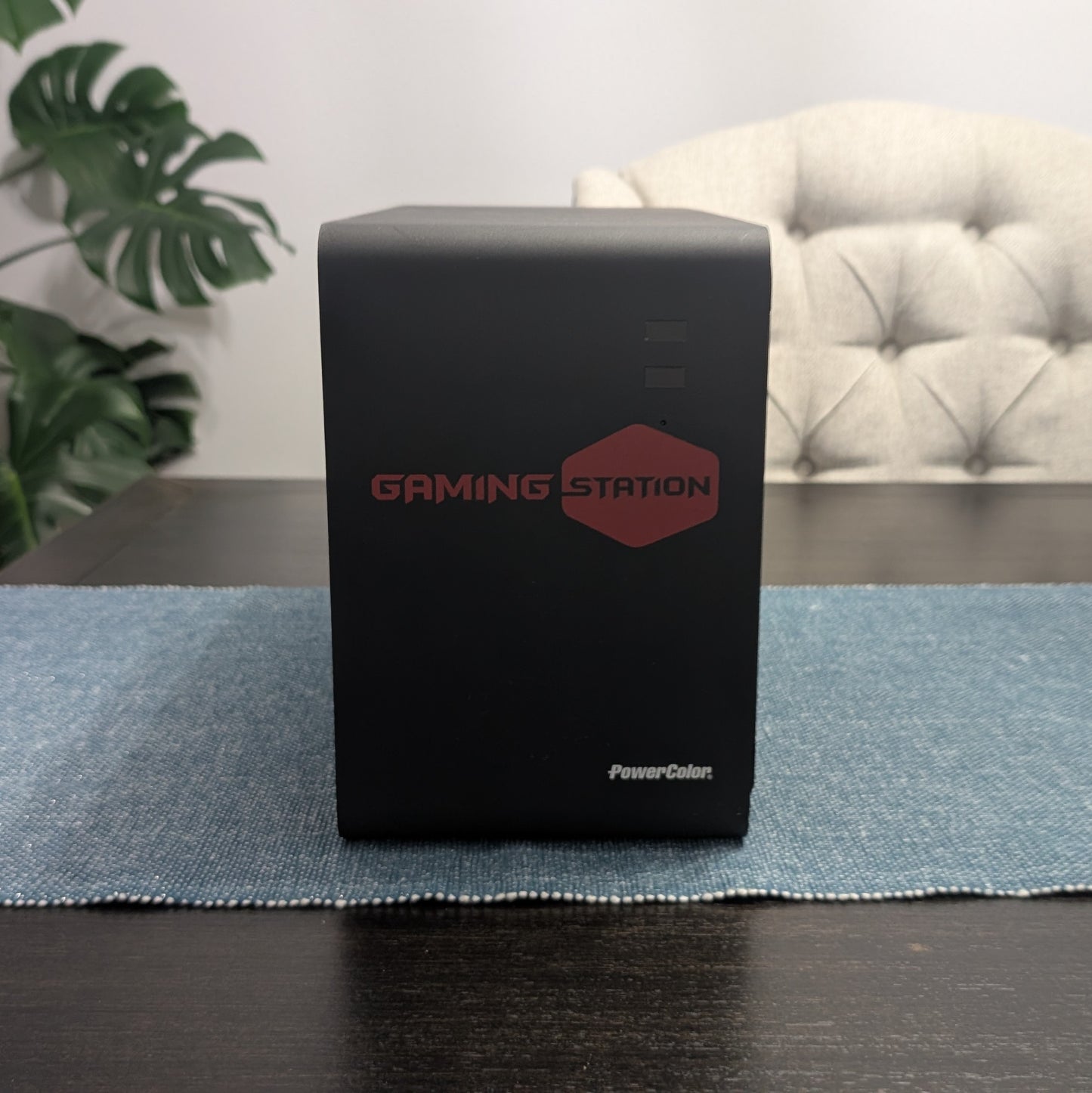 PowerColor Gaming Station eGPU Enclosure w/ MSI Vega 56 OC 8GB – TB3 Cable, Power Cable, Custom USB Mount