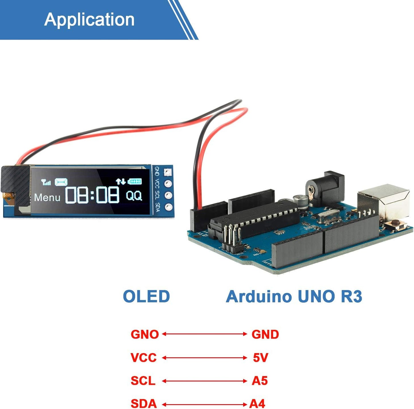 I2C Display Module 0.91 Inch I2C OLED Display Module I2C OLED Screen Driver DC 3.3V to 5V