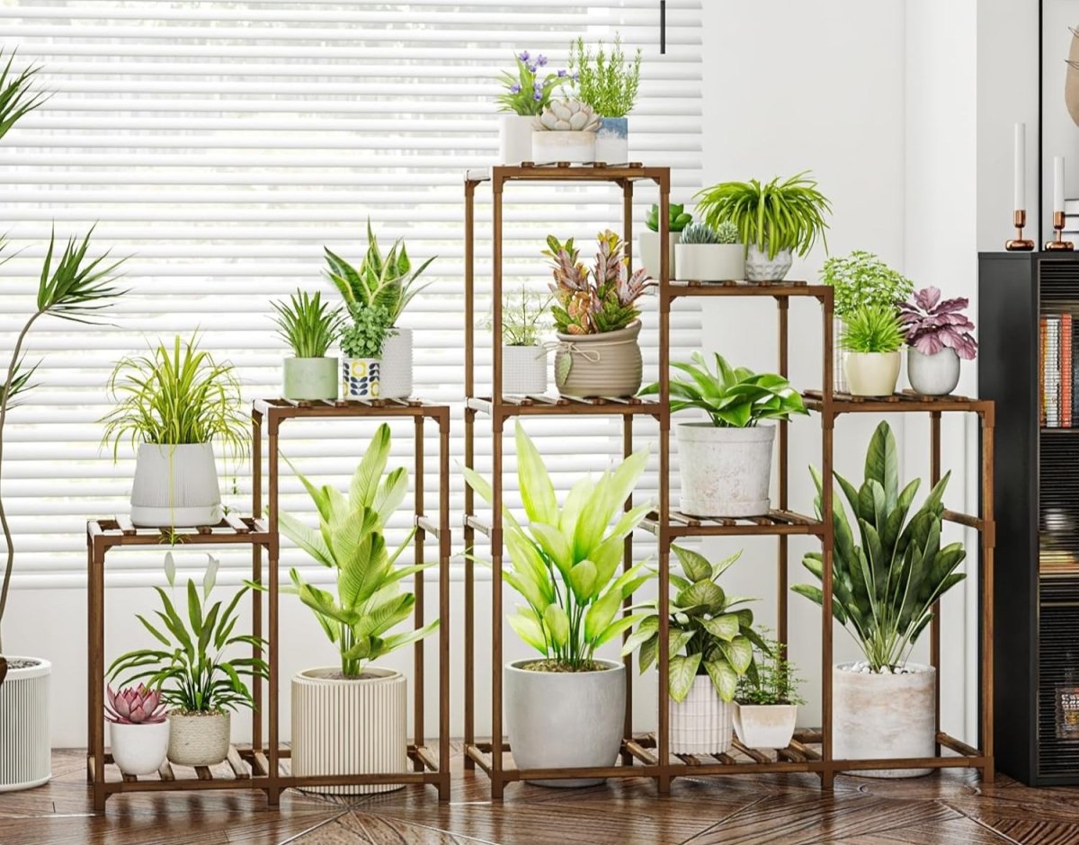 bamboo indoor plant stand Custom 3D-Printed Brackets for Bamboo Plant Stands