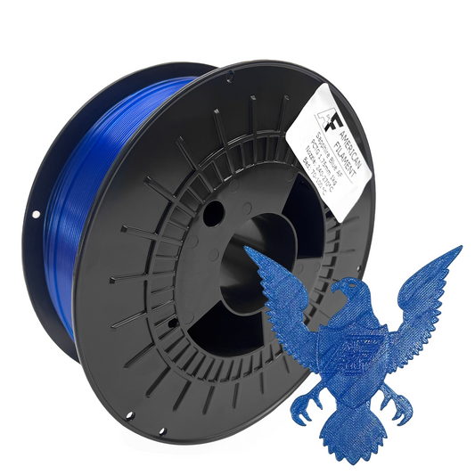 Transparent Sapphire Blue AF 1.75mm PCTG Filament Made in the USA!