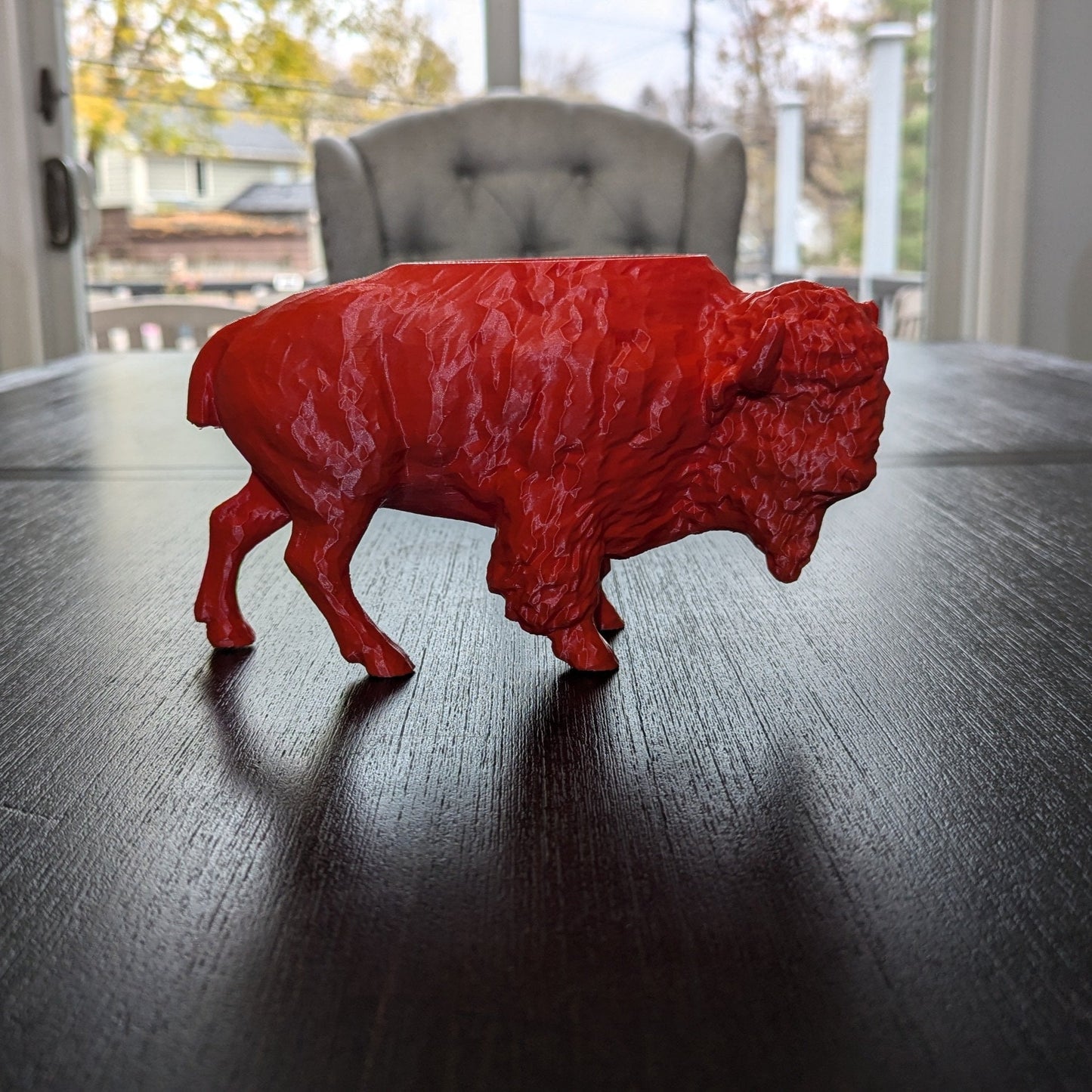 3D Printed Buffalo Planter, Red and Blue Succulent Pot, Eco-Friendly Plant Holder, Unique Home Décor Gift