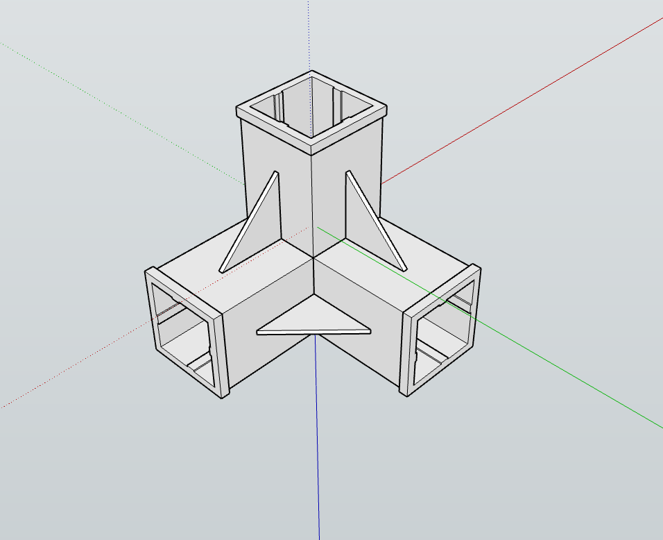 Custom 3D-Printed Brackets for Bamboo Plant Stands - Regular, T, and Plus Shapes for Versatile Corner Configurations