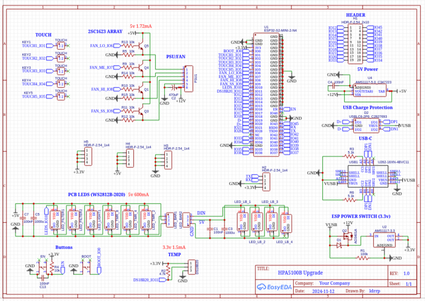 PREORDER - HPA5100B ESPHOME PCB, Converts your air purifier into a smart purifier