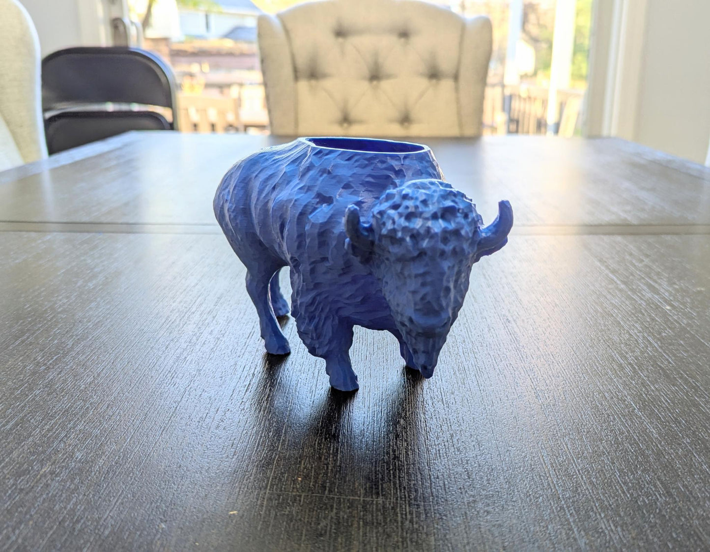 3D Printed Buffalo Planter, Red and Blue Succulent Pot, Eco-Friendly Plant Holder, Unique Home Décor Gift