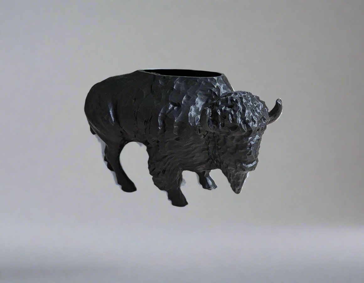 3D Printed Buffalo Planter, Red and Blue Succulent Pot, Eco-Friendly Plant Holder, Unique Home Décor Gift