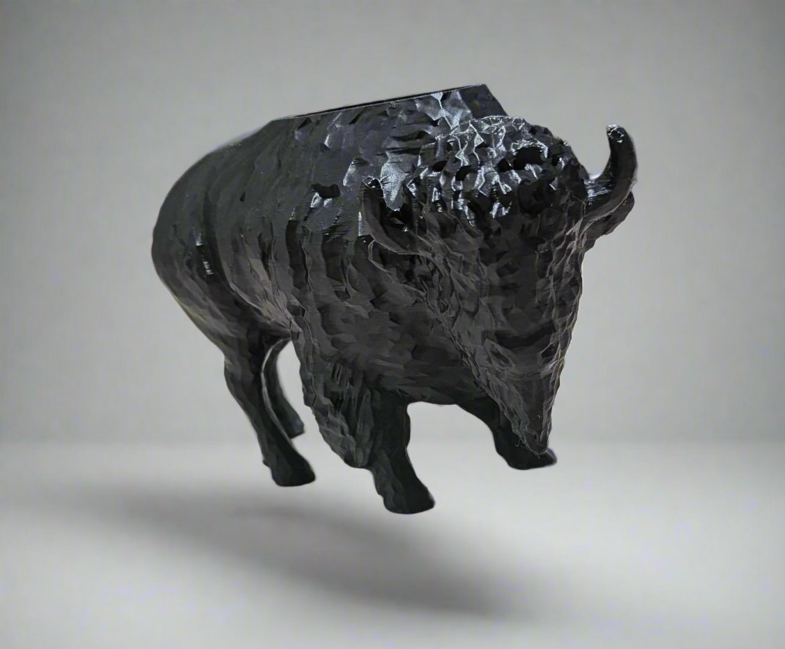 3D Printed Buffalo Planter, Red and Blue Succulent Pot, Eco-Friendly Plant Holder, Unique Home Décor Gift